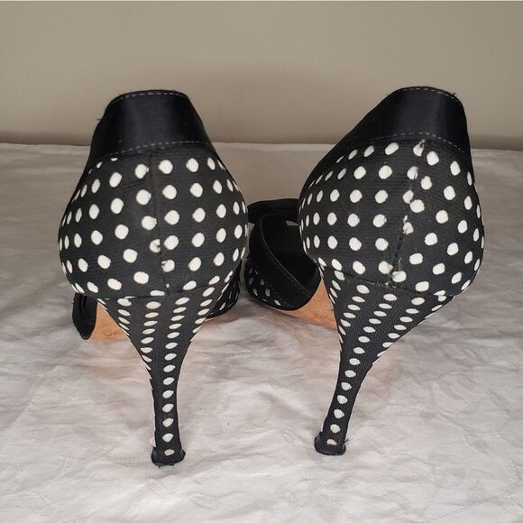 Vintage Bebe polka dot stiletto heels - Picture 6 of 10